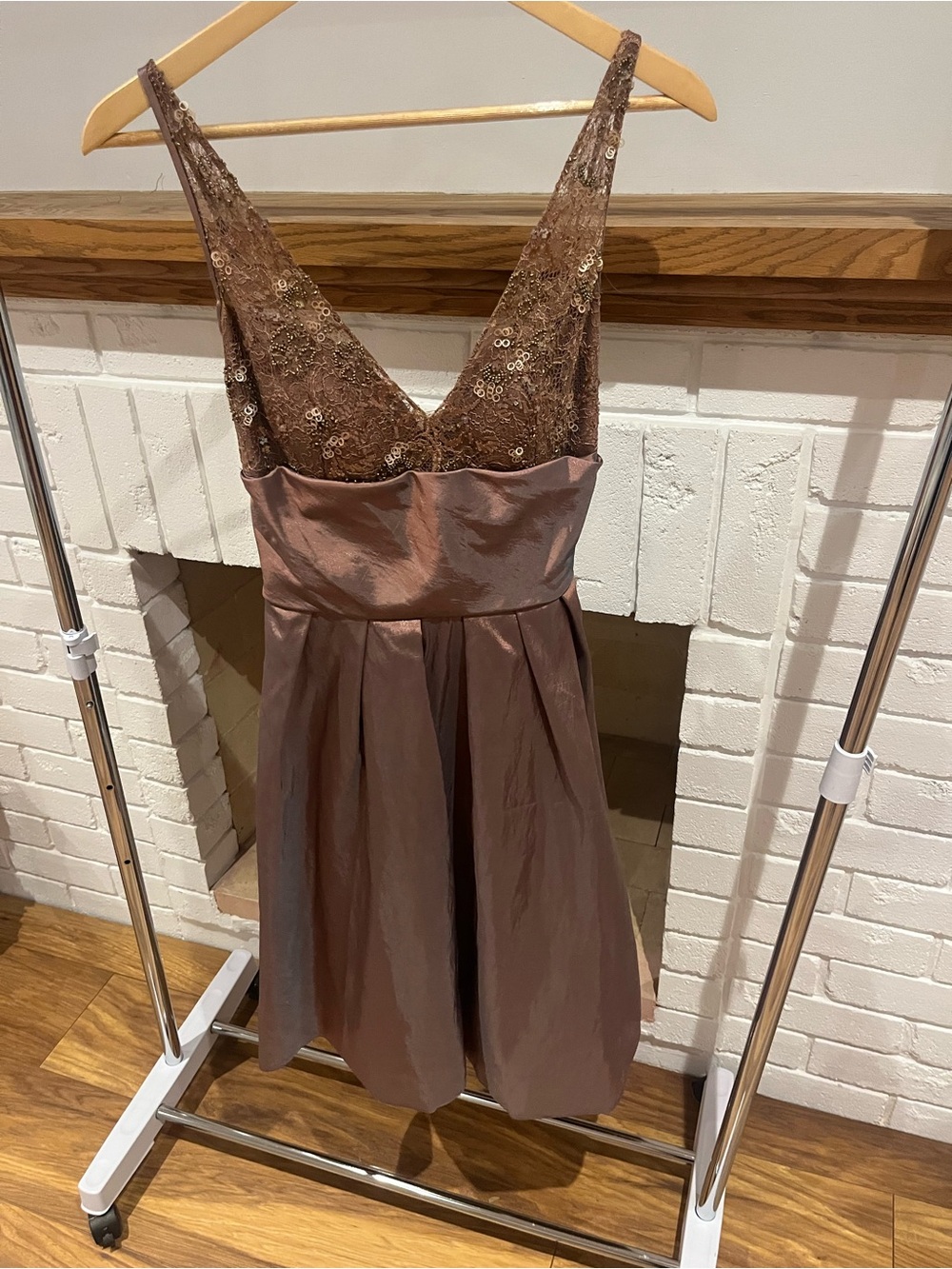 Mac Duggal Couture Beaded Lace Satin Cocktail Dress Size 6